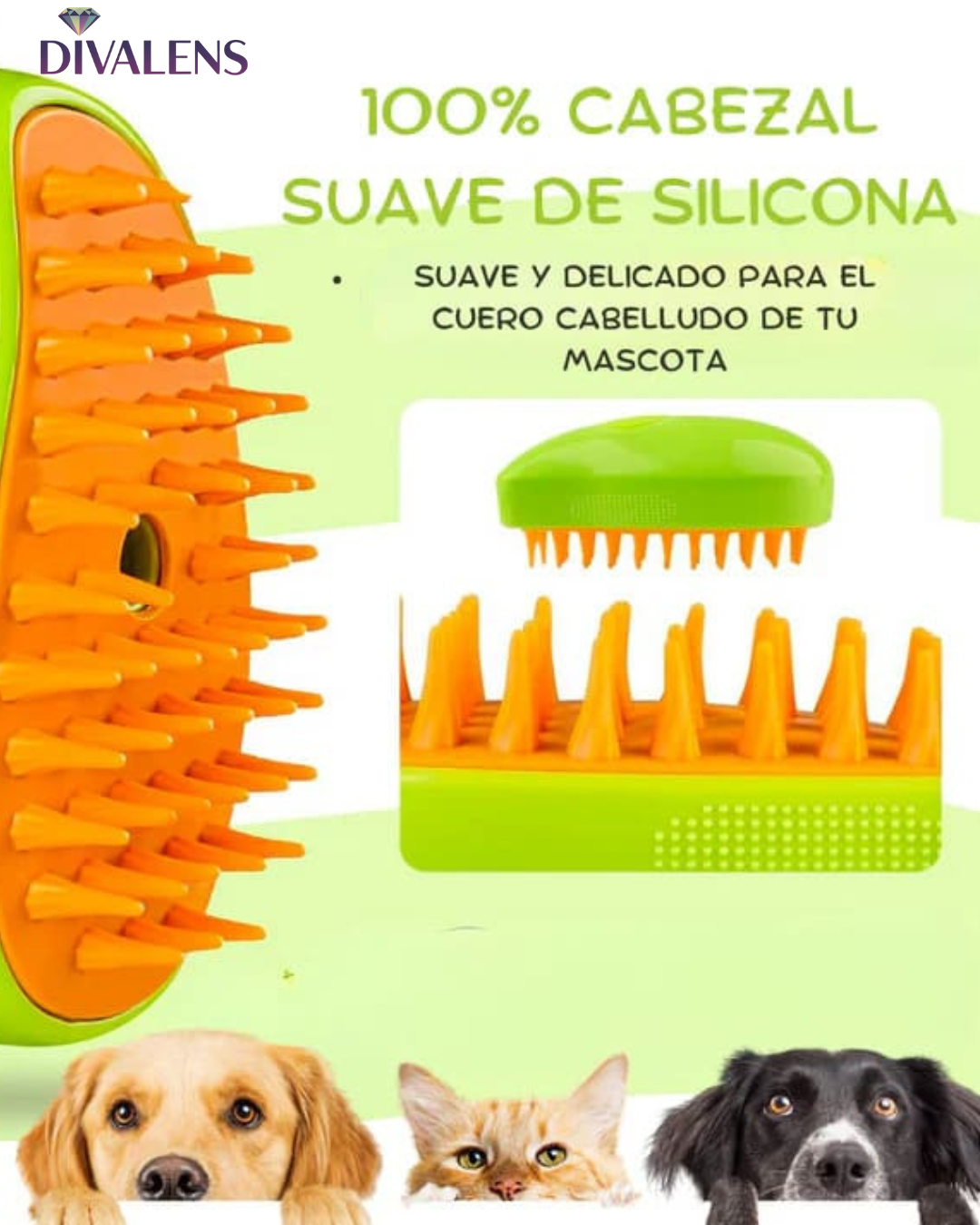 CEPILLO DE VAPOR 3 EN 1 PARA MASCOTAS